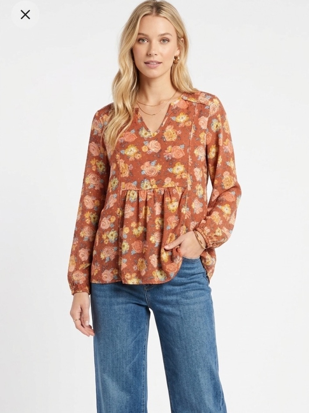 Matilda Jane size small babydoll floral boho top